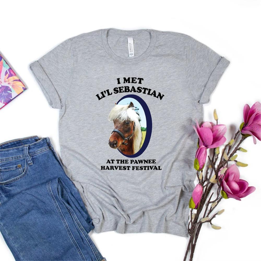 I Met Lil Sebastian T-Shirt Pawnee Harvest Festival Television Parks and Recreation Tshirt Unisex Funny Graphic Tees Casual Tops