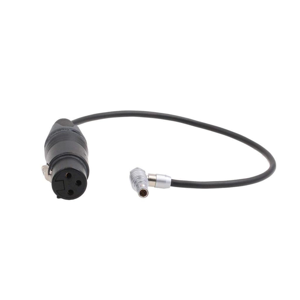 HangTon XLR Line Level Audio Cable with Microphone for ARRI Alexa MiniRED V-RaptorZ CAM E2 Camera, Shure Mixer, 3-Pin XLR to 00B 5-Pin (30cm, Right