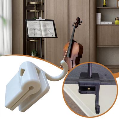 Bow Holder for Music Stand Folding Clip Bow Hook Organizer with Pencil Holder for Violin Viola Cello Bass Orchestra Accessory