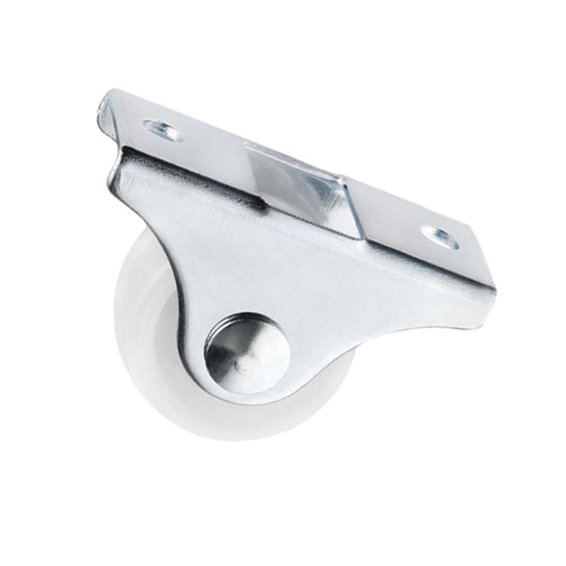 White Rail Fixed Casters Small 1-Way Wheel Furniture Plastic Directional Wheel Wear-resistant Wear-resistant Furniture Casters
