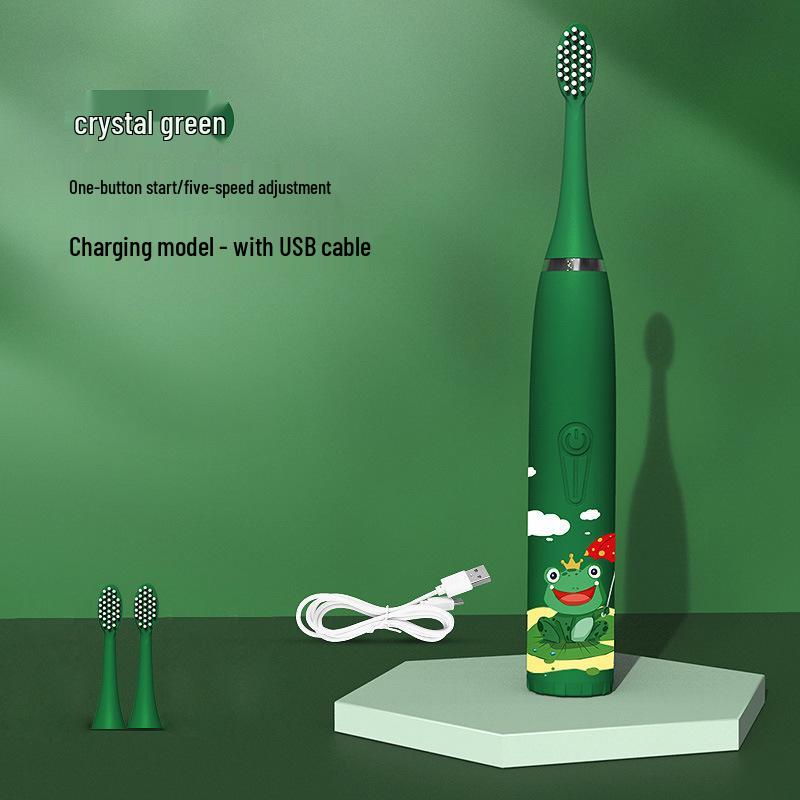 Cartoon-Themed IP7 Waterproof Kids' Sonic Electric Toothbrush with Soft U-Shaped Bristles