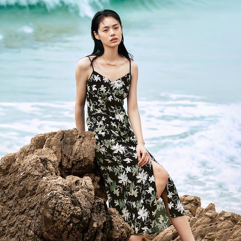 

Peacebird Women s Floral Print Strap Maxi Dress S