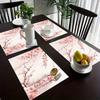 4pcs Placemats Set, Cherry Blossom Theme Tablecloth and Placemats, Perfect for Dining Tables, Coffee Tables, Home Decor, Kitchen, Restaurant Party