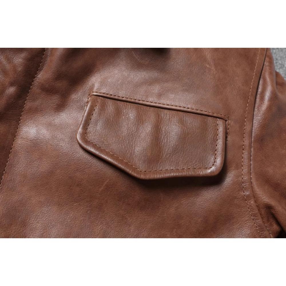 Chinese Size Brown Black Real Cowhide M65 Hunting Leather Jacket Men Genuine Leather Coat Winter Pockets Jackets