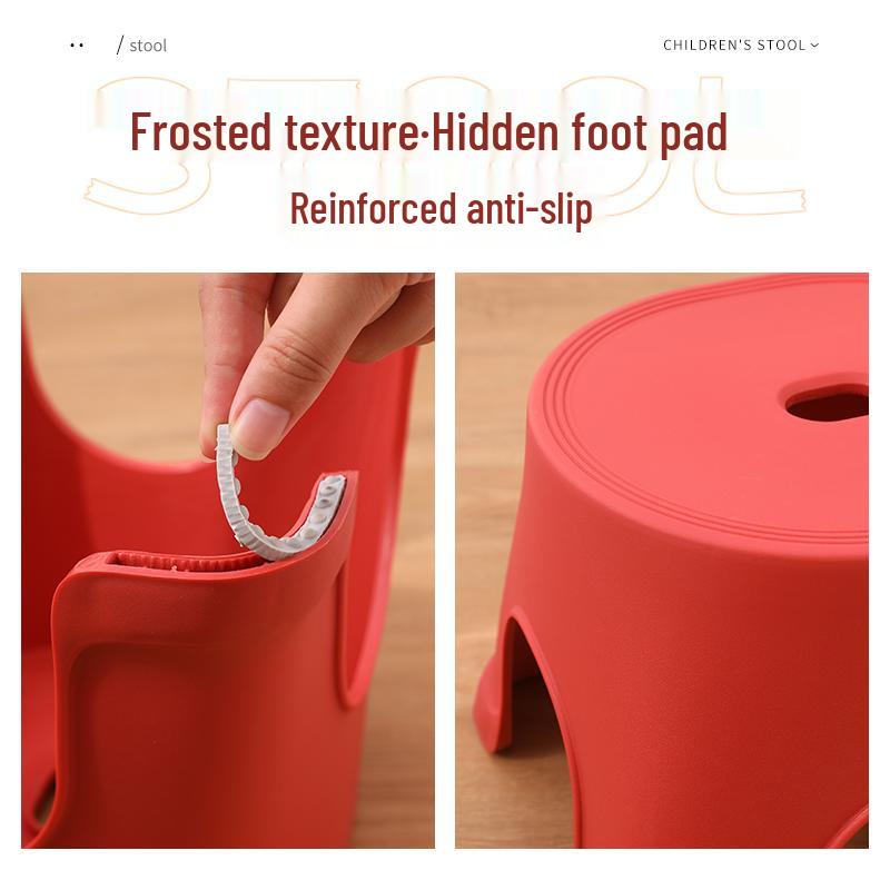 Children's Plastic Non-Slip Stool - Durable for Shoe Changing, Bathroom, and Living Room Use.