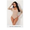 Damen Langarm Nahtloser Bauchkontroll Formgebender Bodysuit Hüfthebend Taillenformende Shapewear