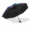 1pc Rose Music Automatic Folding Umbrella, Heavy Duty 8 Rib Iron Frame,  Suitable for Travel, Daily Use, Birthday, Decor Gift  68