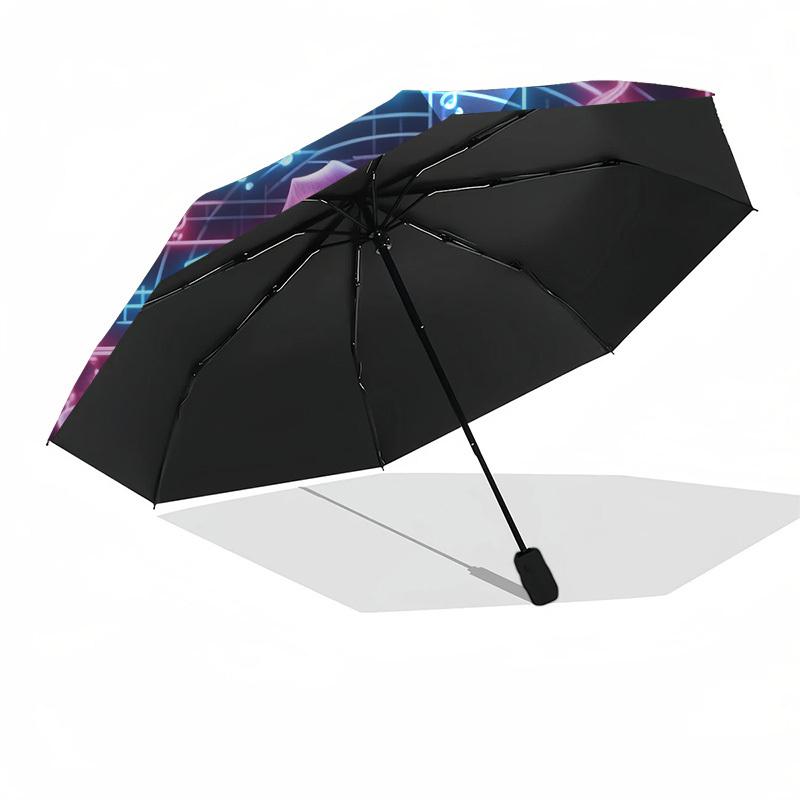 1pc Rose Music Automatic Folding Umbrella, Heavy Duty 8 Rib Iron Frame,  Suitable for Travel, Daily Use, Birthday, Decor Gift  68