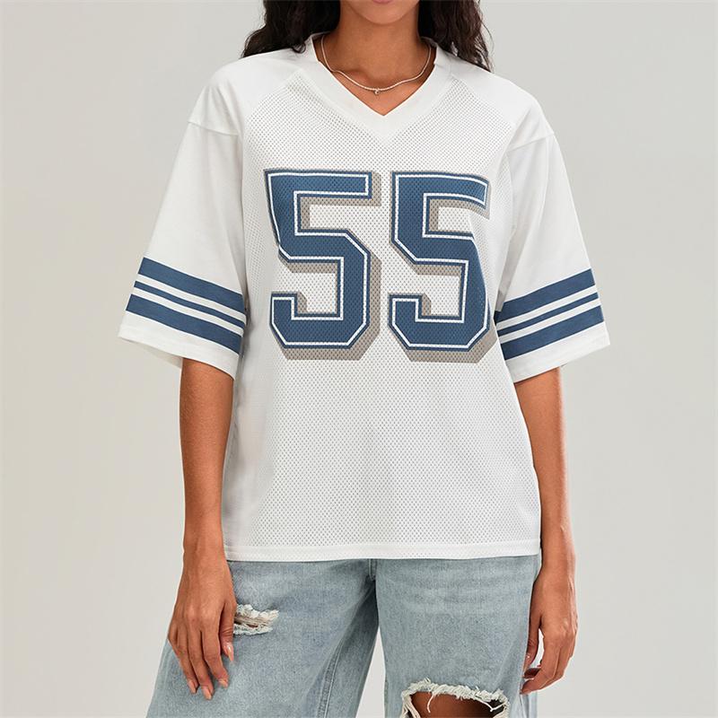 Digit 55 Pattern 3D Print Graphic Oversized Tee Womens T Shirt Y2k Sport Casual Short Half Sleeve Loose Street Wear Top