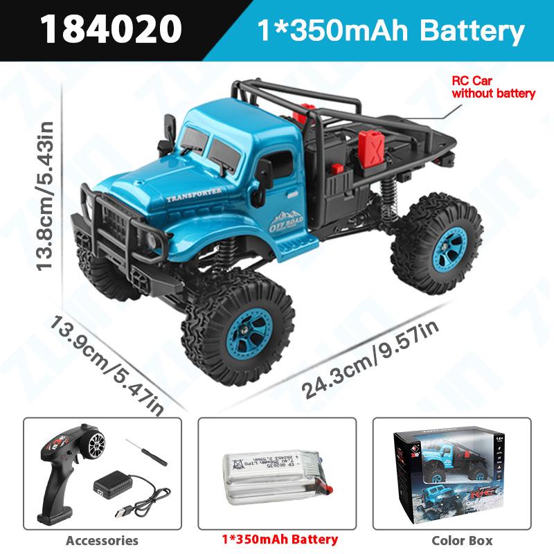 Wltoys 1/18 Mini RC Car 184020 2.4G With LED Lights 4WD Off-Road Electric Crawler Vehicle Remote Control Truck Toy for Children