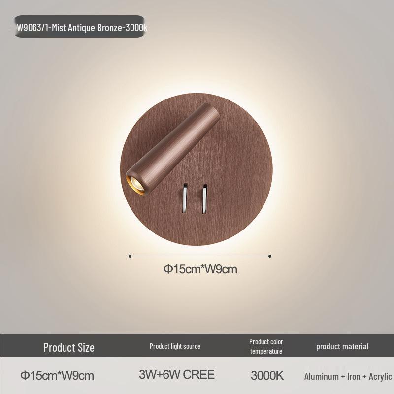 Rotatable Nordic Minimalist Wall Lamp - Eye-Protection Reading Light for Bedroom & Study