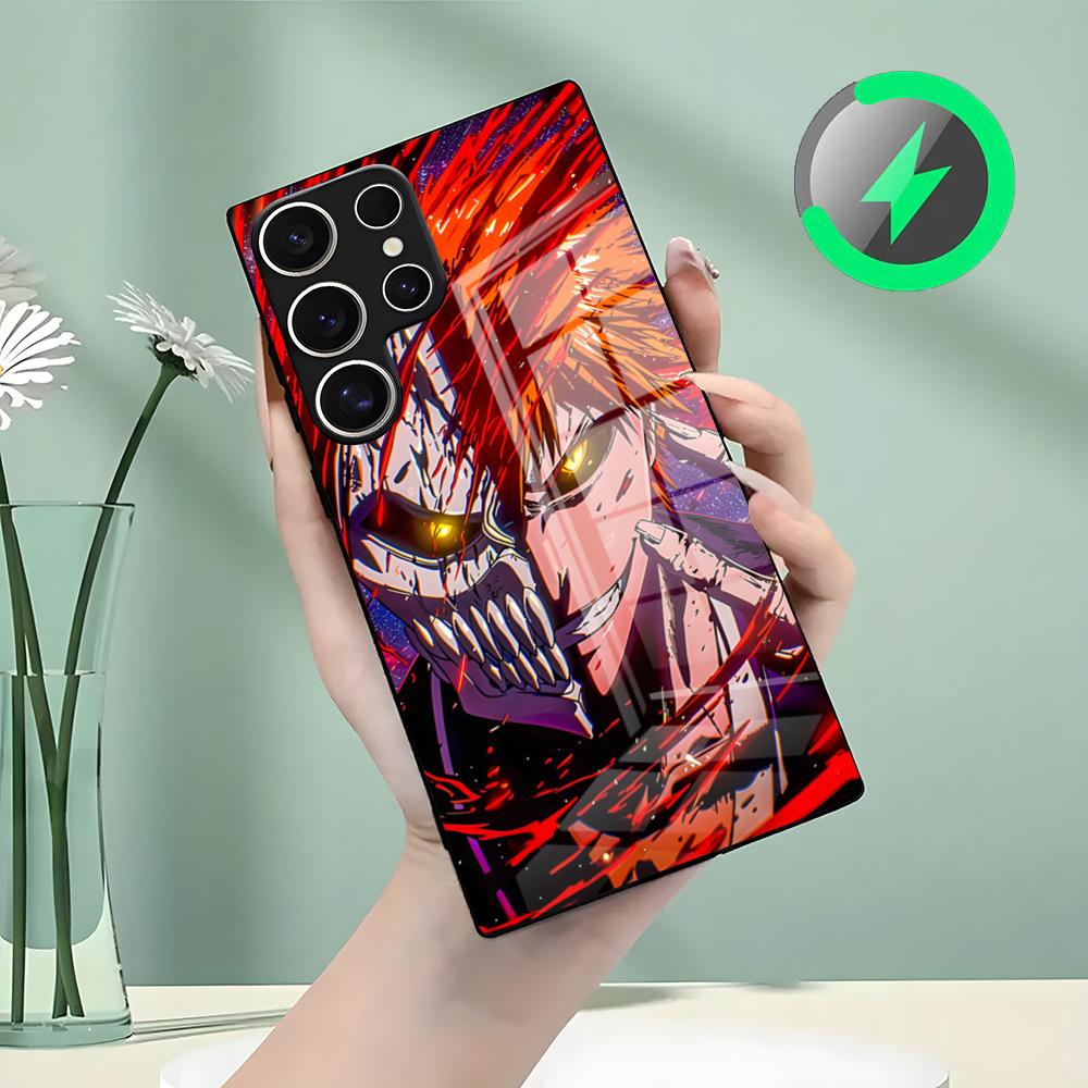 B-Bleach Phone Case For Samsung S26 S25 S24 S23 S22 S21 S20 Edge Ultra Plus FE For Magsafe Glass Case