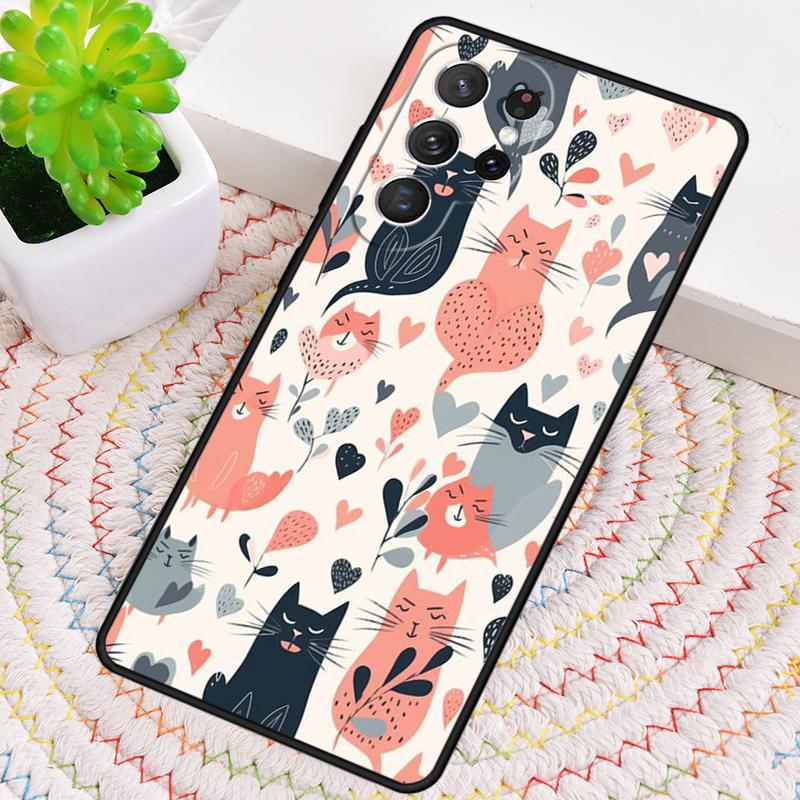 Minimalist Cats Silicone Phone Case For Samsung Galaxy Note 10 Pro S26 S25 S24 S23 S22 S21 Plus S25Ultra Capa Cover