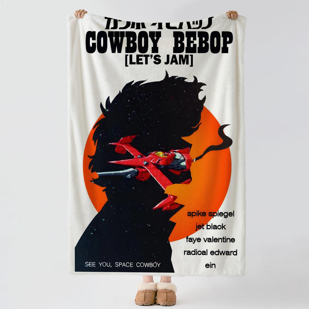 anime C-Cowboy Bebop-p Throw Thick Comfort Flannel Quilt, Multi-scene Use Indoor Outdoor Daily Nap