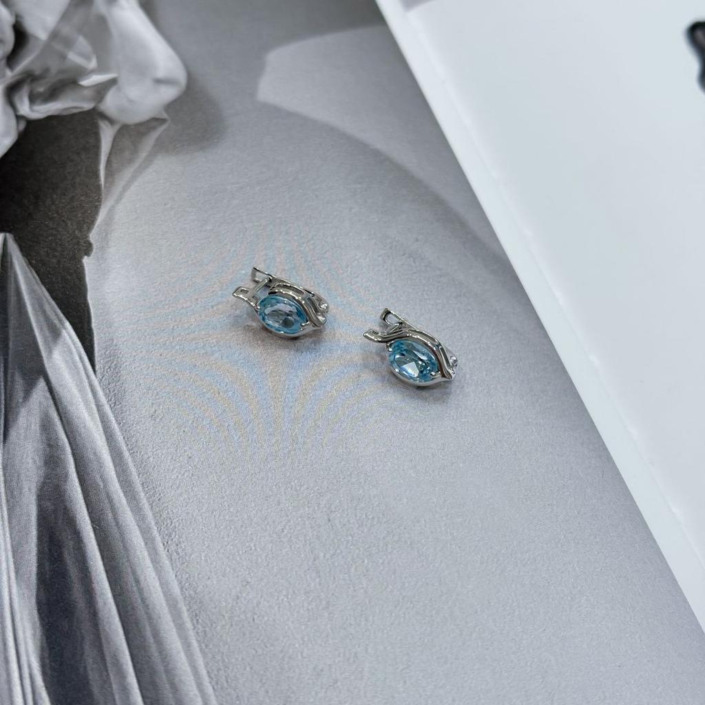 Серебряные серьги с натуральным топазом 2.849ct (2171607)