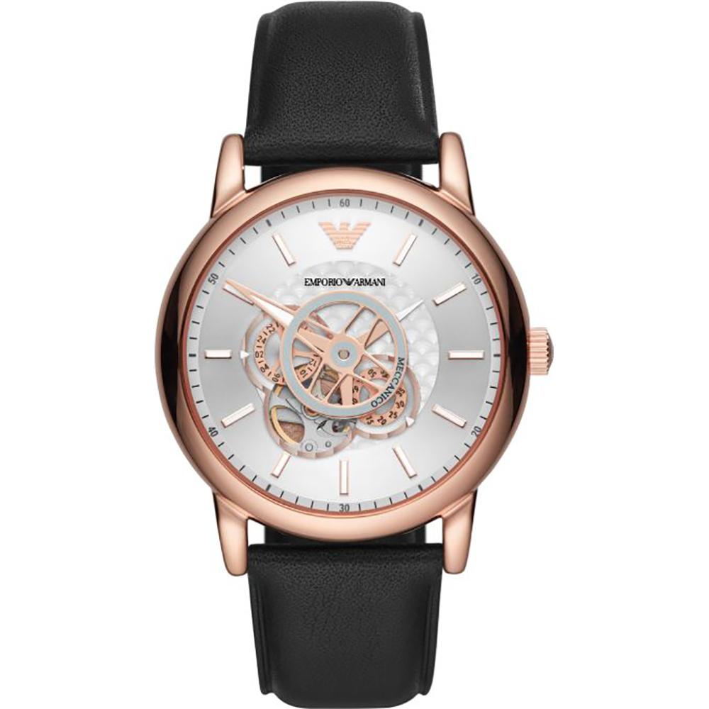 

Emporio Armani Luigi Silver Dial Black Leather Men s Automatic AR60013 Watch серебряный