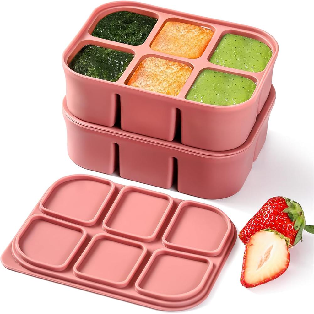 Ice Cube Tray,Stackable Large Silicone Ice Cube Freezer Molds & Easy Release Square Ice Cube Maker,BPA Free for Cocktail,Whiskey