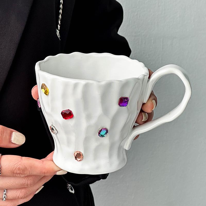 Gem Party Hot Girls Ambient Glass Diamond Couple Mug Trendy Fashion Bar Water Cup