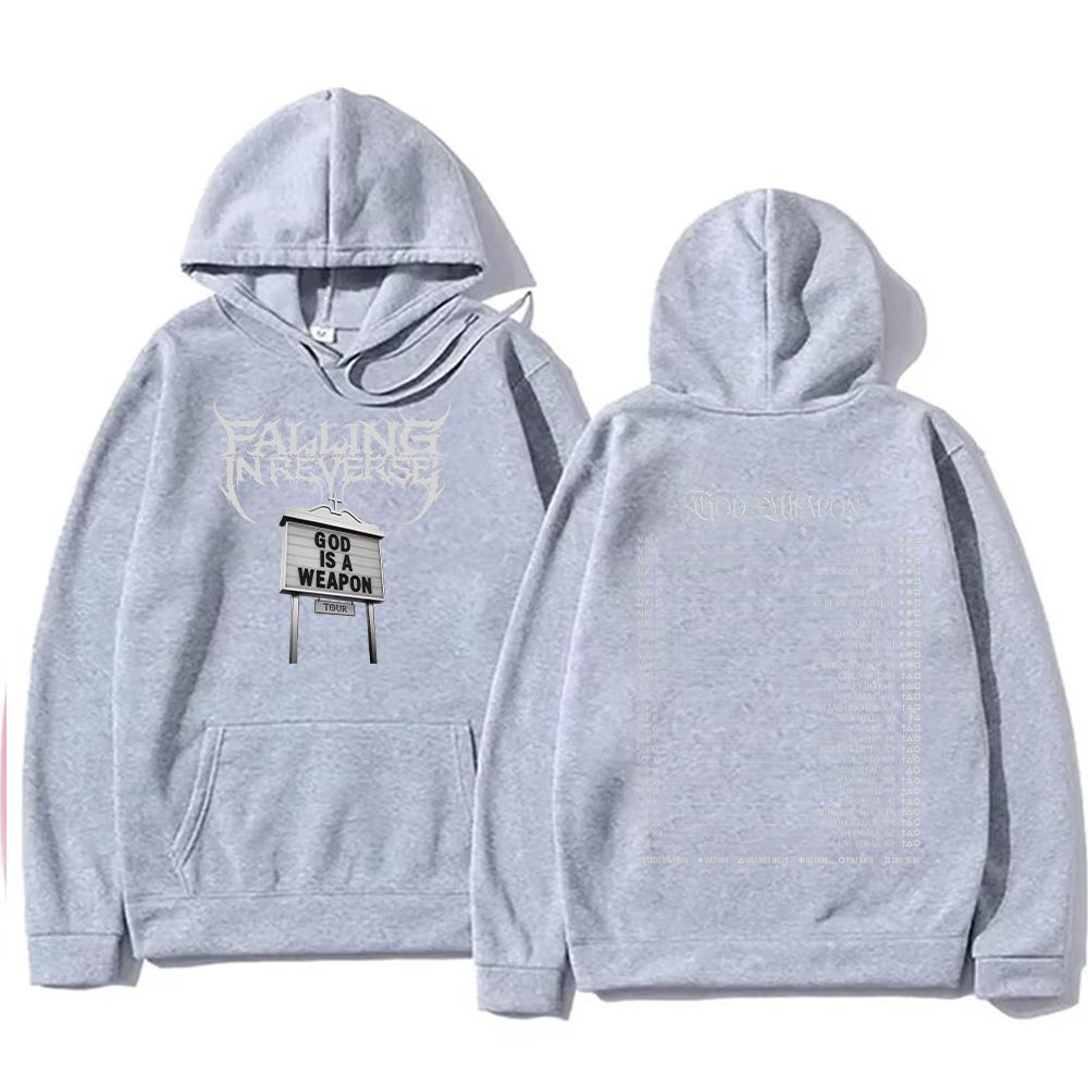 Falling In Reverse God Is A Weapon Tour 2025 Hoodies Men Women Gothic Casual Oversized Sweatshirt Vintage Aesthetic Trends Hoody