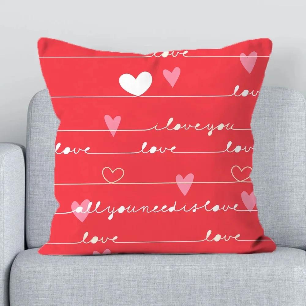 Office Living Room Sofa Cushion Cover Luxury Home Decoration Pillow Cover Romantic Love Heart Pattern Pillow Cover