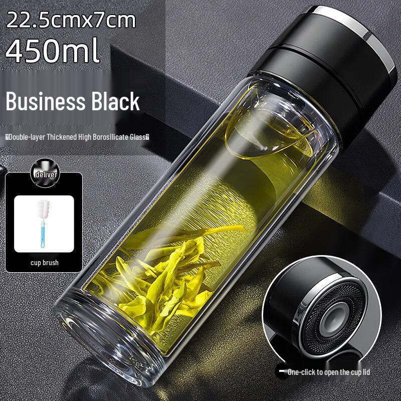 Xihe Double-Layer Glass Insulated Car Tea Cup