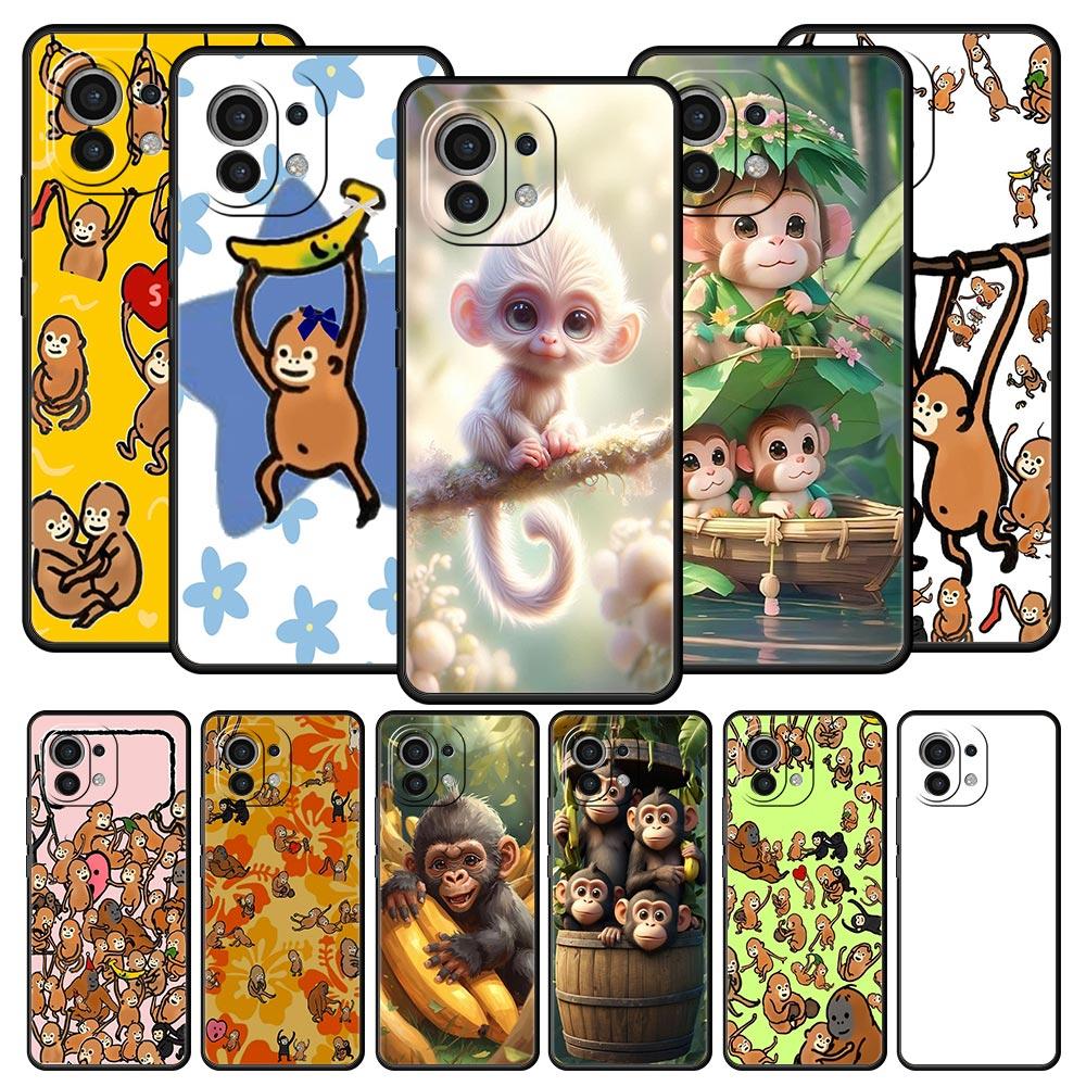 Monkey And Banana Phone Case Cover for Xiaomi Mi 17 15 14 13 12 11 Ultra 15T 14T 13T 12T 11T Pro Lite 5G Soft TPU Shell Fundas