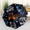 1 Stück Regenschirm mit Auto-Muster-Design und Kunststoffgriff, geeignet für alle Jahreszeiten Umbrellaptys26093