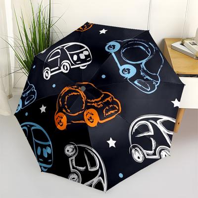 1pc Car Pattern Design Umbrella with Plastic Handle,Suitable for All Seasons Umbrellaptys26093