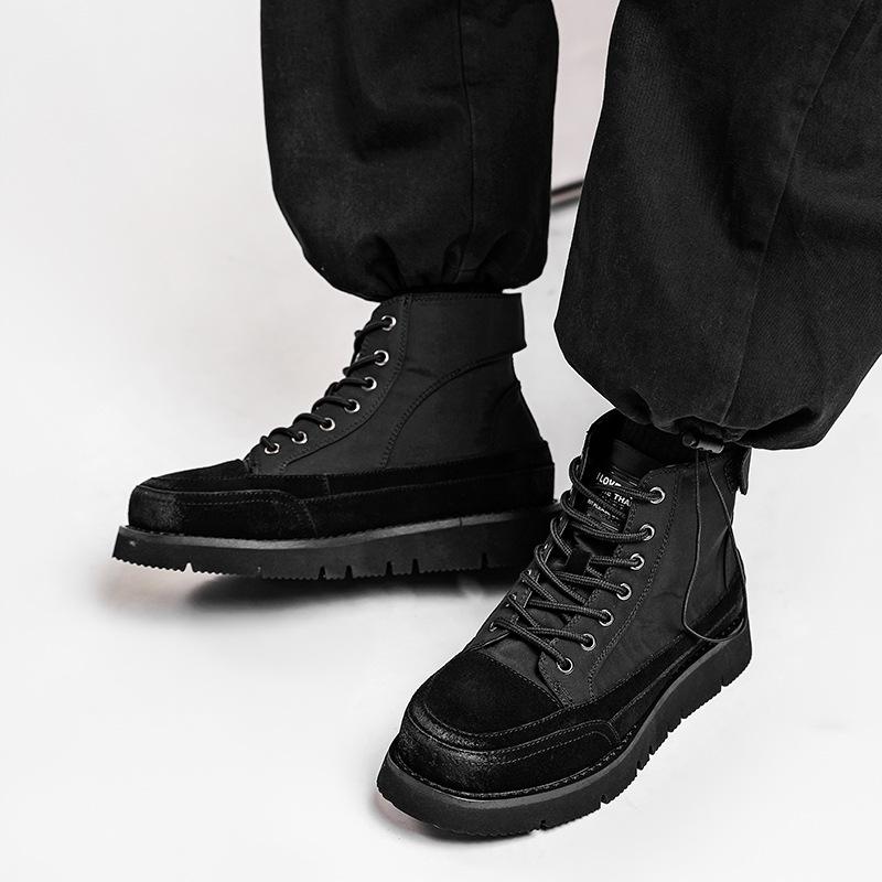 ins Hong Kong style winter Martin boots men's high-top shoes Japanese locomotive tooling short boots shoes