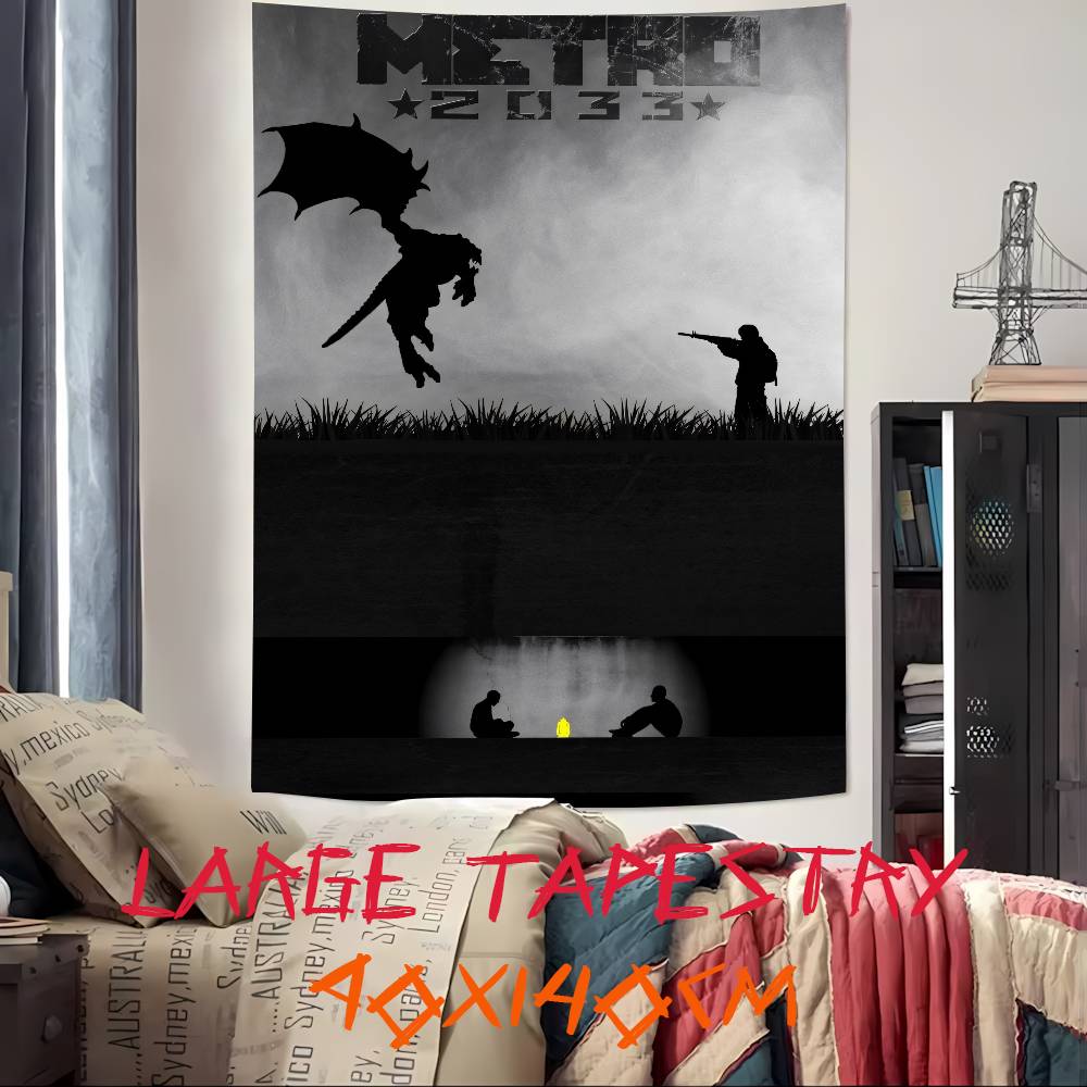 Fashion Roleplaying Adventure Gaming Cool Metro Exodus Serise Tapestry Decoration Bedroom Dormitory Background Cloth Tapestry