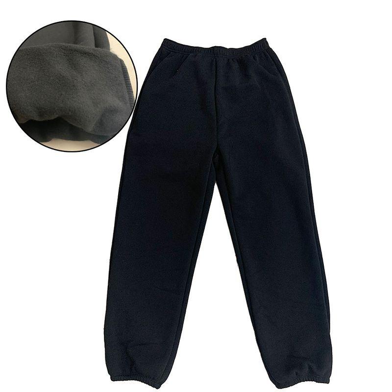 

Унисекс Женские Мужские Однотонные Спортивные Штаны 2 Кармана Повседневные Джоггеры Флисовые Штаны для Спортзала XL чёрный