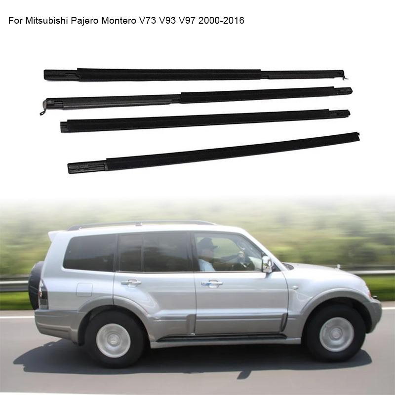 4 Stuks Auto Raam Rubberen Afwerking Voor Mitsubishi Pajero Montero V73 V93 V97 2000-2016 Weerstrip Afdichting Deurlijst Afwerking Glasafdichting