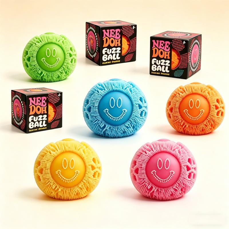 Bai Fen Bai Toys 2026 New Nee Doh Fuzz Ball Squeeze Toy Soft Fluffy Flower Power Portable Stress Relief Relieves Anxiety Fidget Squishy Toy