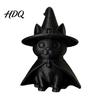 Themed Party Photo Props Gothic Witch Hat Black Cat Figurine, 3D Printed Wizard Cloak Kitten Small Sculpture for Study Room Statue, Spooky Cute