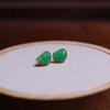 New In  Inlaid Chinese Style Exquisite Ruyi Earrings for Women Natural Hotan Jade Green Stud Earings Banquet Jewelry
