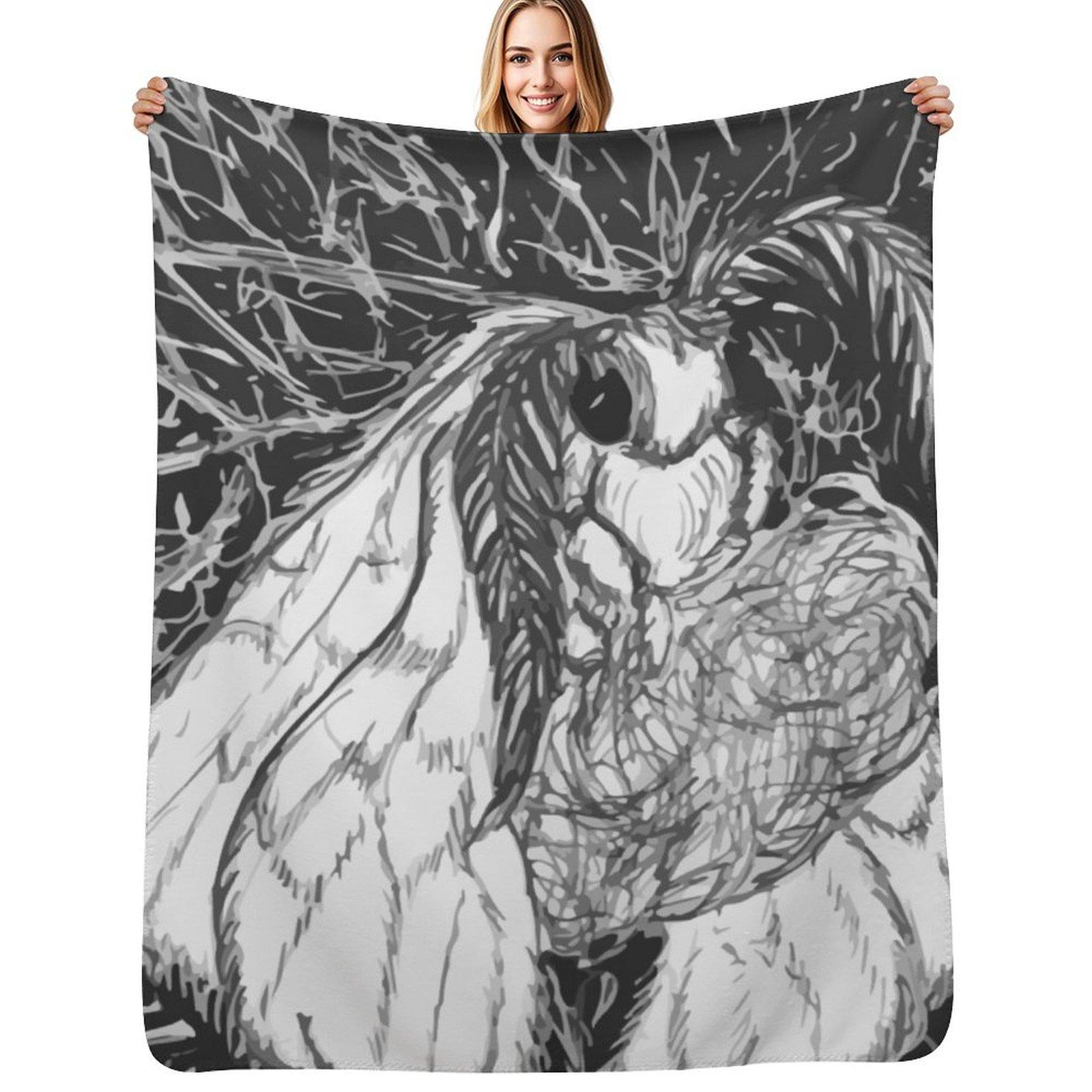 Silk Moth, the Dream Weaver Throw Blanket Cozy Napping Blanket Gift for Mom Dad Size: 75*100cm, Weight: 230 GSM