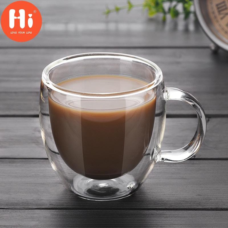 Simple Style Coffee Cups Tea Set Mugs Beer Drink Office Mug Transparent Drinkware Double Glass Cup