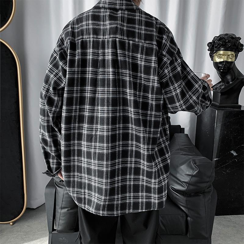 Checkered Long Sleeved Shirt, Loose and Casual