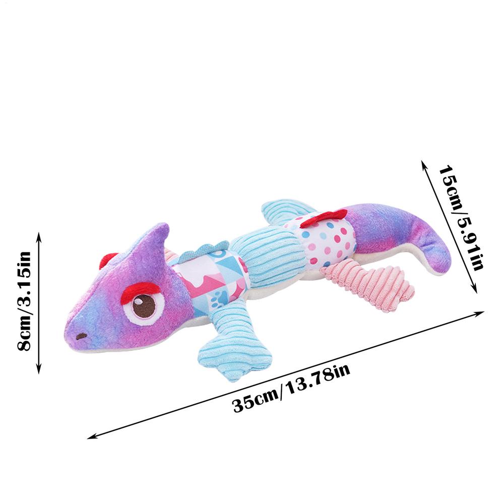 Dog Squeak Toys Dog Teething Toys Chameleon Soft Stuffed Toys Cartoon Bite-Resistant Pet Supplies Cute Dog Toys For Cleaning