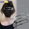 Hollow Rectangle Hair Claw Clips Metal Duckbill Hair Clips Non-Slip Grip Hair Barrettes Geometric Hair Accessories for Daily