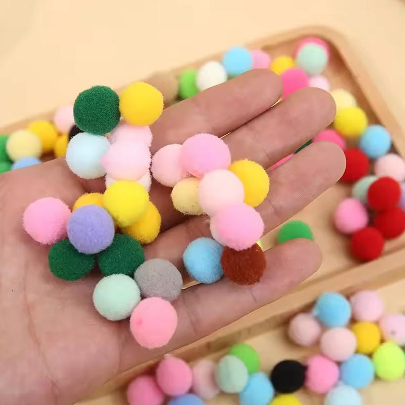 300PCS/Set Random Mixed Color Soft Pompom Ball 8mm-30mm Various Size Available Fluffy Ball DIY Handcraft Decorative Material ZYF
