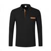 Mens Spring Long Sleeve Polo Shirts Classic Button Basic Textured T Shirts Casual Slim Fit Golf Tee Shirt