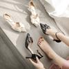 Summer Fashion Slipon High Heels With Bowknot And Pointed Toe For Women