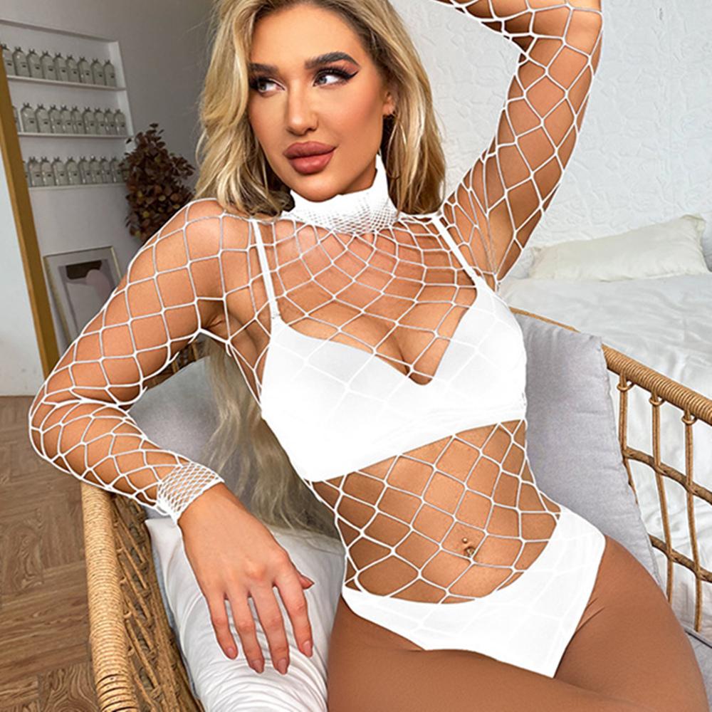 Sexy Halter Mesh Bodysuits For Women Erotic Fishnet Sexy Lingerie Backless Dress Costumes Teddies Bodysuits Sexy Porno Underwear