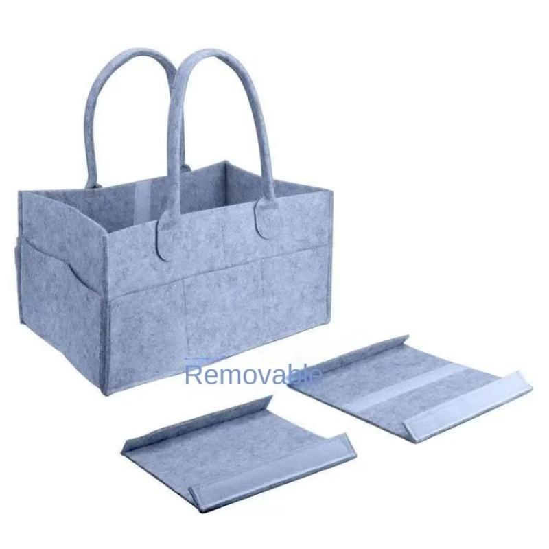 Durable children's felt diaper storage bag, baby miscellaneous toy diaper, large capacity felt diaper bag, wardrobe storage bag