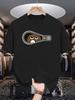 Unisexs Bear Print TShirt Zipper Summer Casual Streetwear Short Sleeve Tee Top