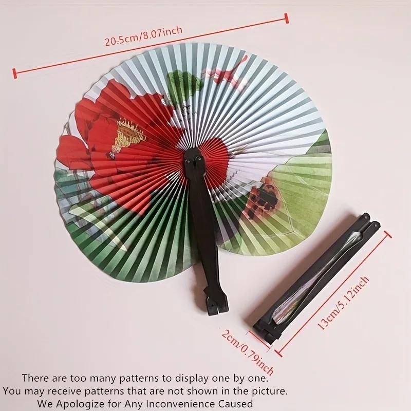 1/2/3pcs Chinese Paper Fan - Hand Painted Folding Fan, Traditional Ancient Style Small Gift for Women, Asian Festival Decoration