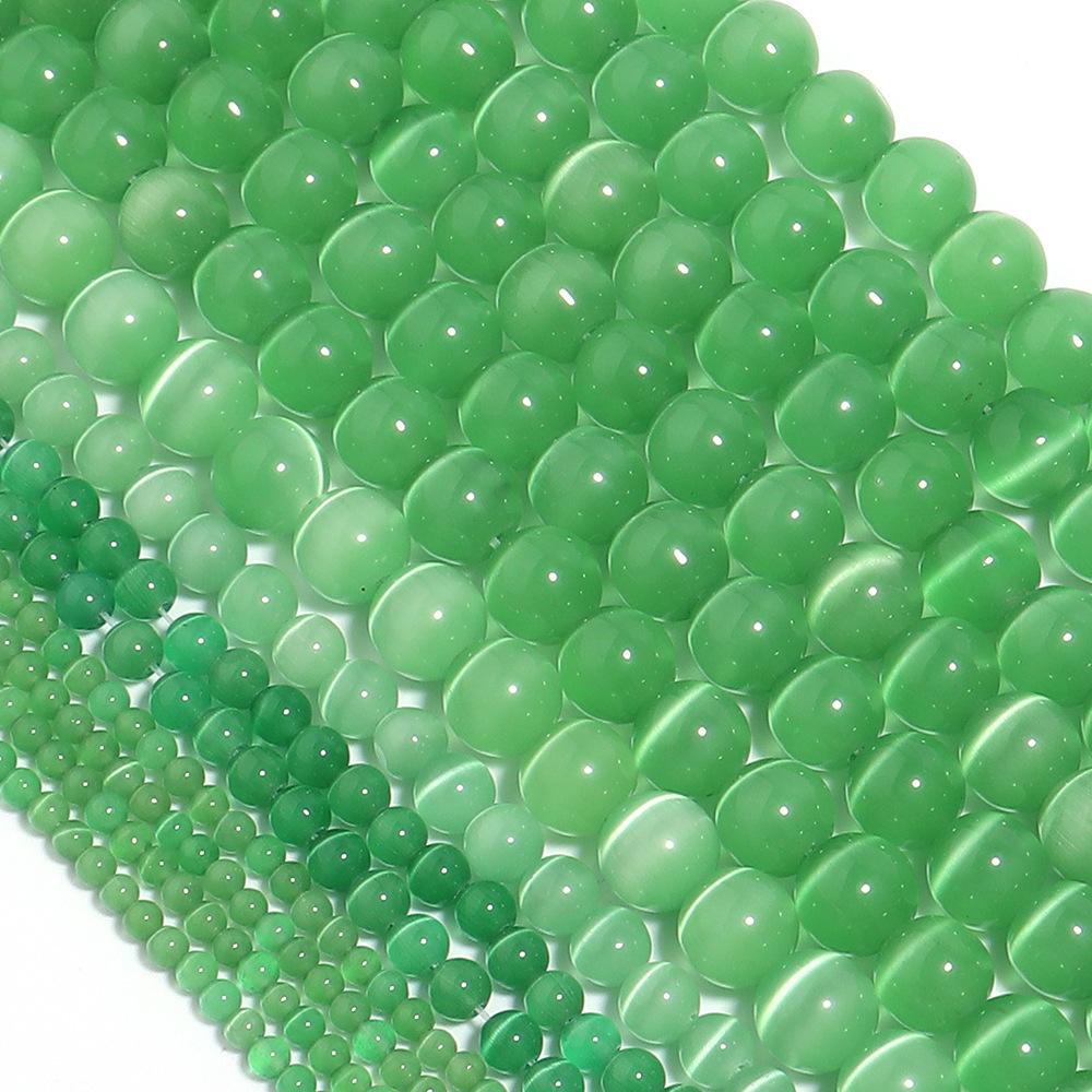 Mărgele rotunde din piatră liberă de opal verde pentru realizarea de bijuterii Brățară cu farmec bricolaj 15 inchi