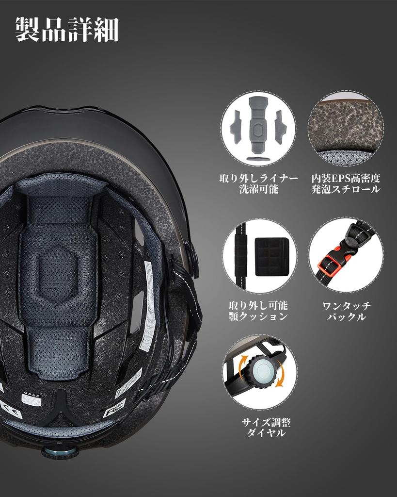 ILM Bicycle Helmet for Adults with LED Night Road Helmet for Commuting To School or Impact Adjustable Unisex Color Light, Lighting, Visor,