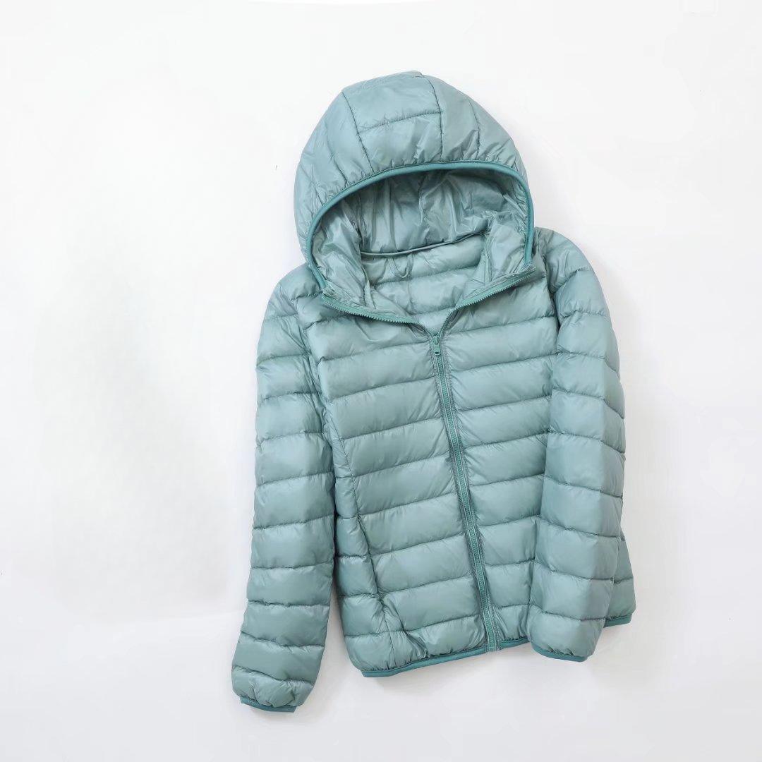 

Ультра-легкая тонкая пуховая куртка больших размеров, женская осенне-зимняя тонкая короткая теплая белая куртка с капюшоном на утином пуху, женская верхняя одежда 7XL светло-зеленый